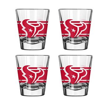 Logo Brands Houston Texans Four-Piece Stripe Shot Glass Set