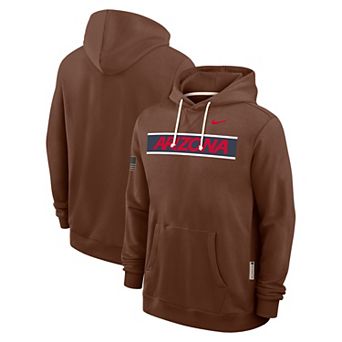 Men's Nike Brown Arizona Wildcats 2026 Military Appreciation Sideline Standard Issue Dri-FIT Hoodie