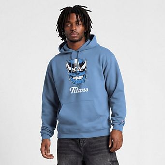 Men's Disney x Champion Light Blue Tennessee Titans Powerblend Full Front Sweatshirt