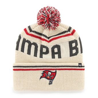 Men's '47 Natural Tampa Bay Buccaneers Quattrle Cuffed Knit Hat with Pom
