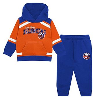 Toddler Outerstuff Orange/Royal New York Islanders Ice Explorer Hoodie & Pants Set