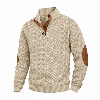 Men's Casual Quarter Zip Pullover Sweatshirt Long Sleeve Stand Collar