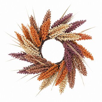 22 Inch Fall Wheat Wreath Front Door Harvest Thanksgiving Farmhouse Decor