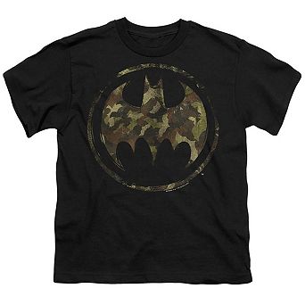 Batman Bats Of Camo Short Sleeve Youth T-Shirt