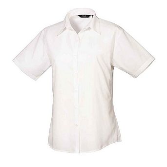 Premier Womens/Ladies Poplin Short-Sleeved Blouse