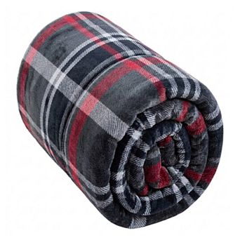 Classic Plaid Microfleece Throw Blanket, 50" x 60"