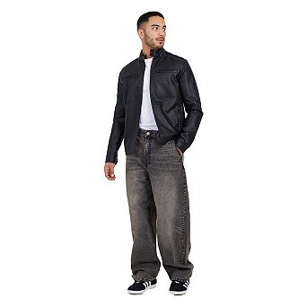 Brave Soul Mens Faux Leather Jacket