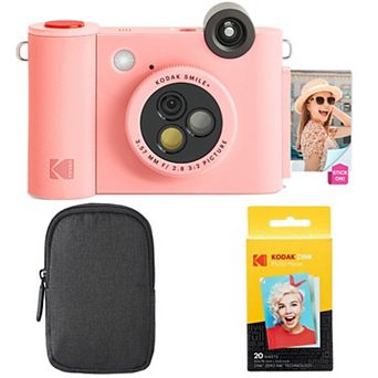 Kodak Smile+ 2-in-1 Instant Camera & Bluetooth Printer Starter Bundle w/ Black Case