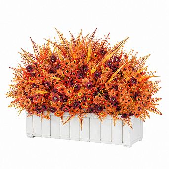 9 pc UV Resistant Artificial Fall Flowers Outdoor Indoor Decor