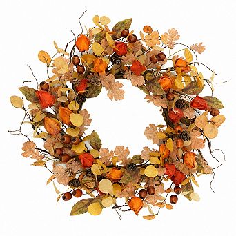 Handcrafted Artificial Fall Wreath For Front Door Home Decor