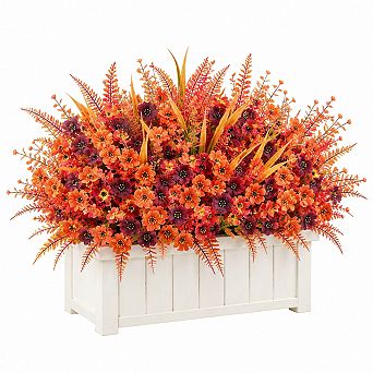 24 Artificial Fall Mums Plants Outdoor UV Resistant Decor