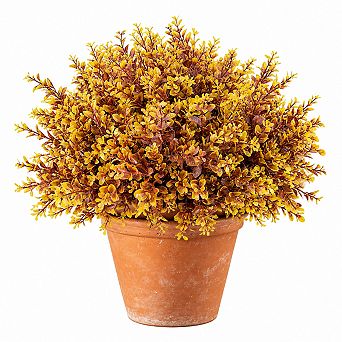 Fall Artificial Boxwood Shrubs UV Resistant Realistic Faux Greenery Decor