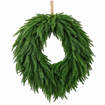 Artificial Norfolk Pine Cedar Wreath Real Touch Indoor Outdoor Holiday Decor
