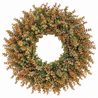 Artificial Eucalyptus Wreath With Seed For Fall Home Decor