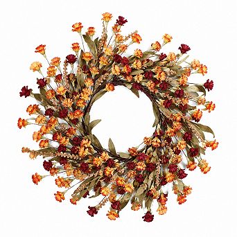 Handcrafted Paper Flower Fall Wreath For Front Door Rustic Farmhouse Decor
