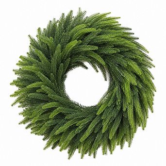 Lifelike Artificial Norfolk Pine Wreath For Front Door Christmas Decor