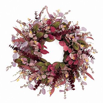 Artificial Eucalyptus Olive Leaf Wreath Farmhouse All Season Decor