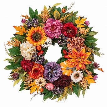 24 Inch Fall Wreaths For Front Door Harvest Porch Decor