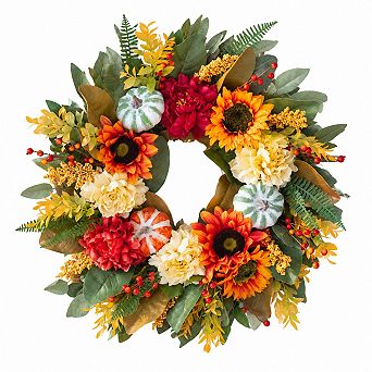 Fall Front Door Wreath Handcrafted Seasonal Decor Indoor Outdoor