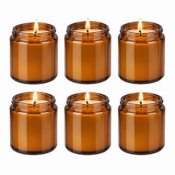 6-Pack Fall Scented Soy Wax Candles Home Autumn Fragrance