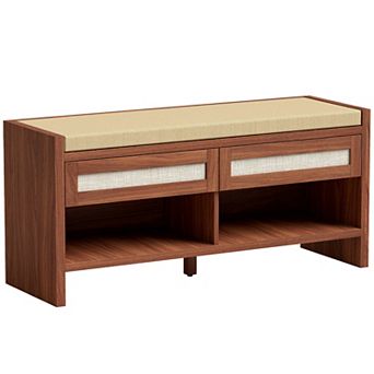HOMCOM Shoe Bench with Cushioned Seat 108 cm