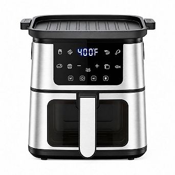7.5-qt Digital Air Fryer w/ LED Touchscreen,8 Presets, Steak Sear, Dishwasher-Safe Basket,100 Liners