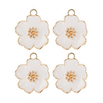 John Bead Sweet & Petite 20x24mm Flower Charms for DIY Crafts Jewelry Making 4 pc