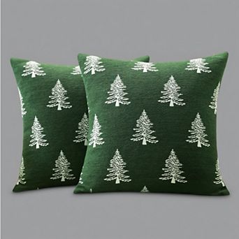 Chenille Christmas Pillow Covers 18x18 Inch Set of 2,Xmas Modern Farmhouse Decor for Sofa Bed