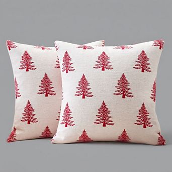 Chenille Christmas Pillow Covers 18x18 Inch Set of 2,Xmas Modern Farmhouse Decor for Couch Sofa