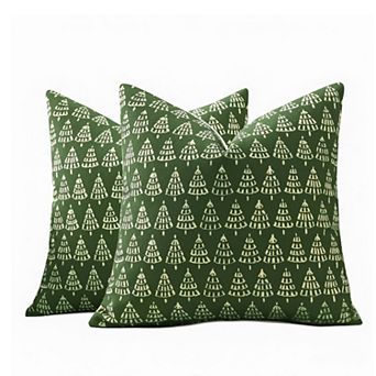 Vintage Christmas Pillow Covers 18x18 Inch Set of 2 for Xmas Modern Farmhouse Couch Sofa Bedroom