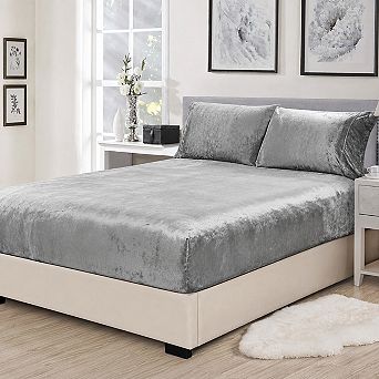 SimpleElegance 2 pc Twin Size Plush Velvet Sheet & Sham Set
