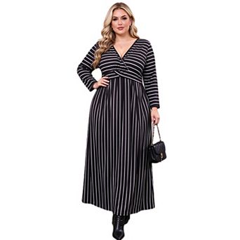Plus Size Women Wrap Twist Front Dress