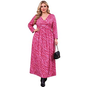 Plus Size Women Wrap Twist Front Dress