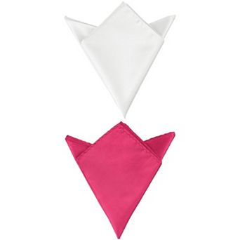 2 Packs Satin Pocket Square for Men Solid Color Suit Handkerchief Foldable