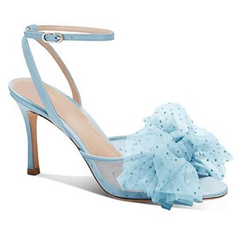 Womens Bow Mesh Stiletto Heel Sandals Wedding Bridal Shoes