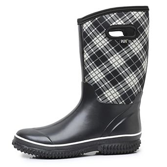 Womens Mid Neoprene Rain Boots Waterproof Outdoor Mud Garden