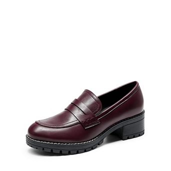 Womens Penny Chunky Loafers Work Shoes