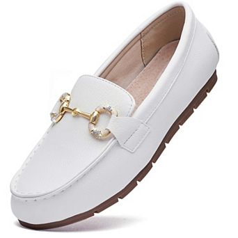 Womens Knit Slip On Loafers Breathable Mesh Arch Support Work Shoes