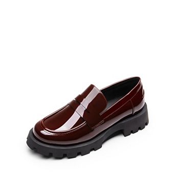 Womens Penny Platform Chunky Loafers Shoes