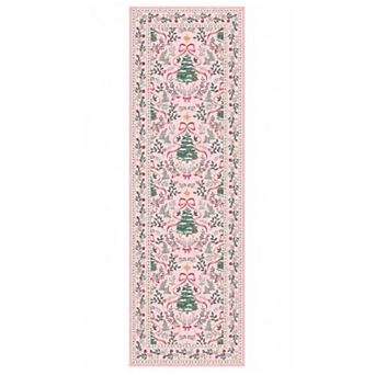 Machine Washable Vintage Evergreen Area Rug for Living Room Entryway Low Pile Carpet