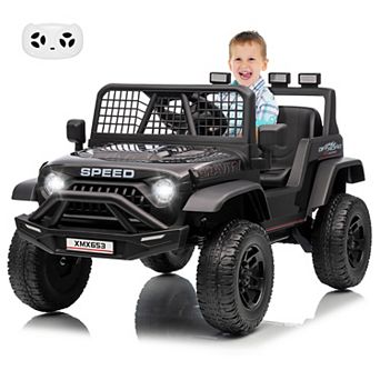 12V Kids Electric Ride On Truck with Parent Remote Control, Emergency Brake, LED Lights