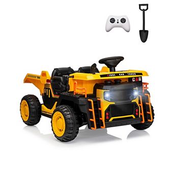 24V 2 Rider Kids Electric Ride On Dump Truck with Power Dump Bed, Parent Remote Control