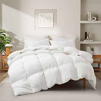 Unikome Winter Goose Feather Down Fiber Comforter, Extra Warm Duvet Insert with 8 Corner Loops