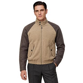 Men's Corduroy Padded Jacket Harrington Jacket Full Zip Warm Outerwear