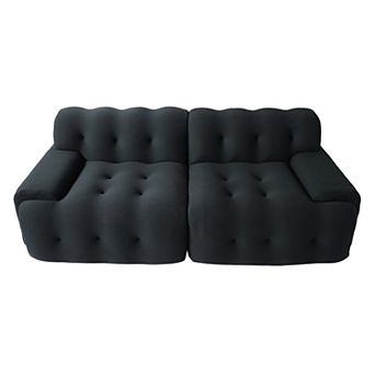 Decksplore Modern Deep Seat Oversized 3 Seater Cloud Boucle Couch for Living Room Bedroom Office