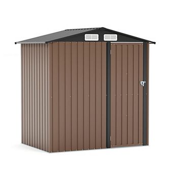 Decksplore Outdoor Storage Shed 6x4 FT Waterproof Metal Tool Bike Shed for Backyard Garden