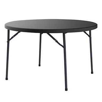 Decksplore 48 Inch Round Folding Table Gravity Locking Legs Stain Resistant Perfect for Parties
