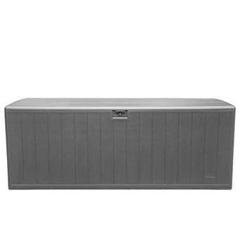 Decksplore 205 Gallon Lockable Storage Box Weatherproof UV Resistant Outdoor with Lid for Patio