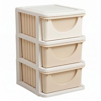 3 Drawer Kids Storage Chest with Stackable Tiers for Bedroom and Playroom