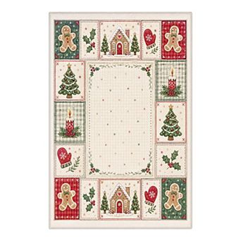 GENIMO Christmas Area Rug Machine Washable Non Slip Low Pile Lightweight Indoor Rug for Living Room